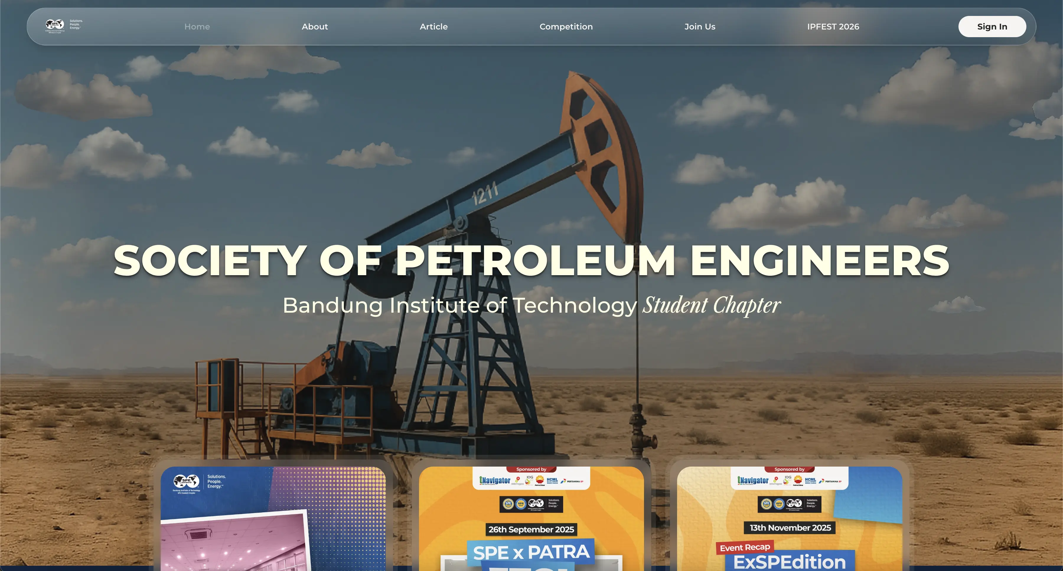 Screenshot for SPE ITB Student Chapter